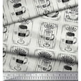 thumbnail image 2 of Soimoi Black Cotton Voile Fabric Caramel & Americano Coffee Beverages Print Fabric by the Yard 42 Inch Wide, 2 of 3