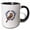 Black/White, variant on 3drose, Colorado Lark Bunting Bird Surrounded by Blue Columbine, 11oz Two-tone Red Mug