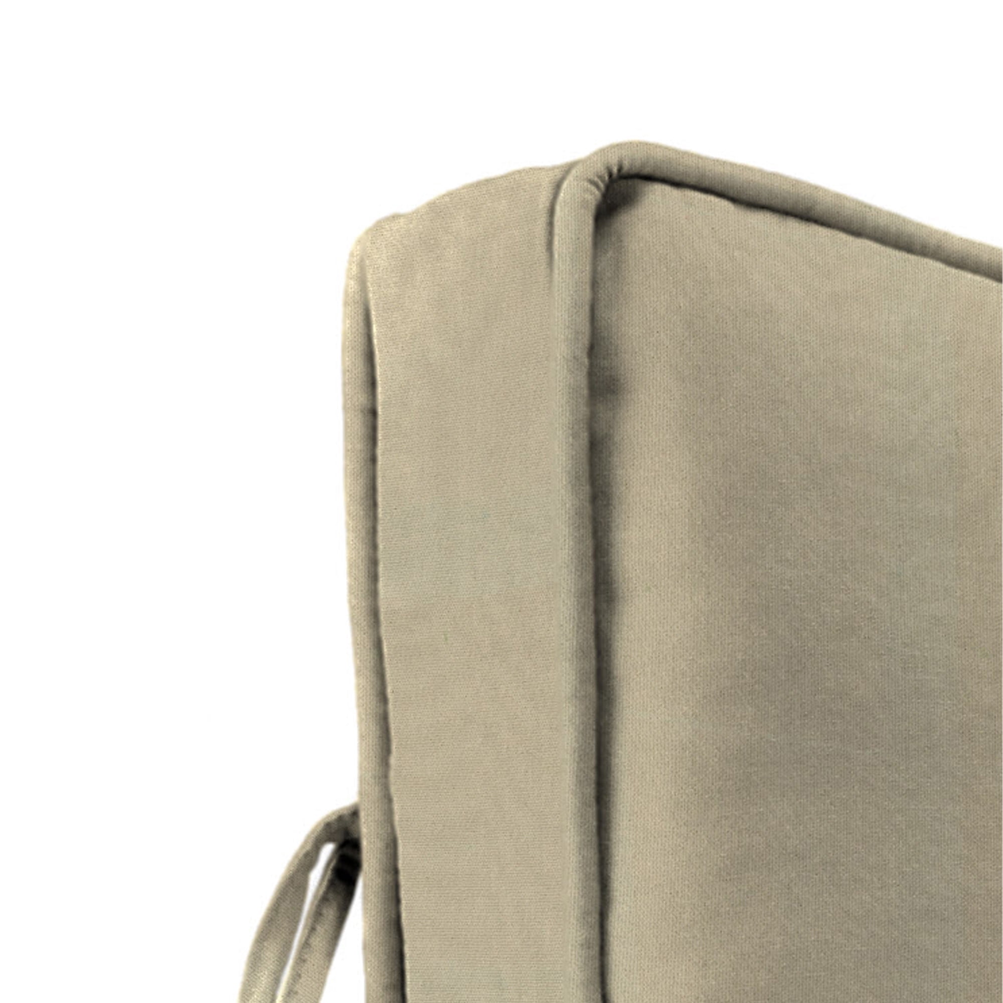 Jordan Manufacturing 45" x 22" Canvas Pebble Beige Solid Rectangular Outdoor Deep Seating Chair Seat and Back Cushion with Ties and Welt