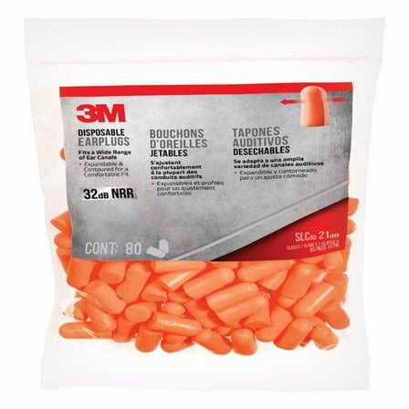 3M 32 Db Disposable Soft Foam Ear Plugs Orange 80 Pair