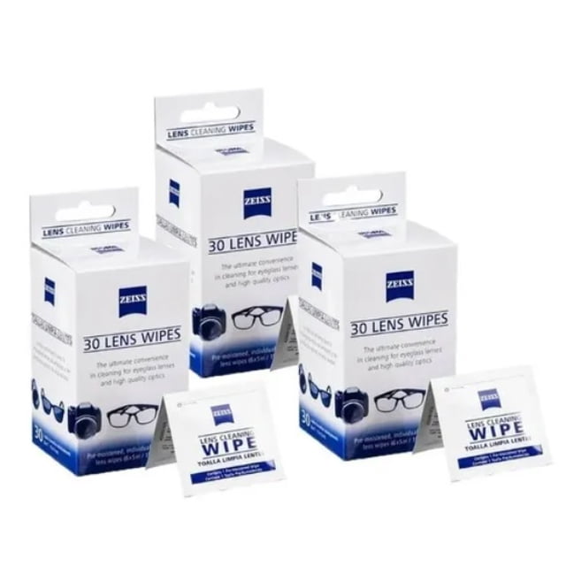 ZEISS Lens Wipes toallitas húmedas 4 pack (4 cajas de 30 pz c/u) 120pz