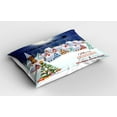 thumbnail image 2 of Ambesonne Christmas Pillow Sham 2 Pack, Winter Sky Moon Star, 36"x20", Navy White, 2 of 3