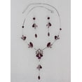 thumbnail image 2 of Gorgeous Purple Crystal Floral Necklace Earrings Set, 2 of 6