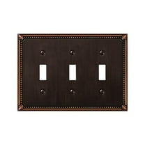 74TTTDB Imperial Bead 3 Toggle Wall Plate Aged Bronze