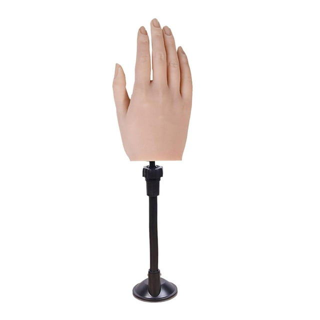 Mano de entrenamiento, mano de silicona flexible, exhibidor para práctica de manicura Estilo 1