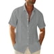 thumbnail image 1 of Minnieouse Camisa con botones para hombre, para viajar, senderismo, verano, fiesta en la piscina, caminar en la playa, Tops ajustados, ropa de Camisetas Gris L, 1 of 5