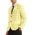 thumbnail image 4 of INSPIRE CHIC Formal Plaid Sports Coat for Men's Notch Lapel Prom Checked Pattern Blazer, 4 of 5