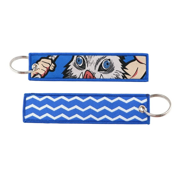 Cartoon Demon Slayer Anime Weaving Mark Keychain Lanyard Demon Access Control Office ID Pendant