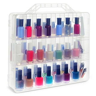 Yewltvep Nail Polish Organizer Case, Nail Polish Storage with UV Light Organizer, Nail Organizers and Storage Holds 42 Bottles with Adjustable Dividers