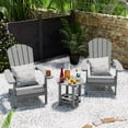 thumbnail image 3 of SSyao Adirondack Side Table, 18" Double Outdoor Side Table, Poly Lumber end Table, Weather Resistant for Indoor, Patio, Pool, Porch, Backyard-Grey, 3 of 7