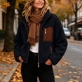 thumbnail image 4 of IUYRTFE Women's Fleece Full-Zip Hooded Jacket Winter Coat Casual Warm Outerwear with Pocket, 4 of 9