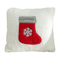 Yhmxh Christmas Pillow Covers, 18x18 inch Decorative Soft Plush Christmas Snowman Pillow Covers Beige 3D Embroidered Couch Cover Pillow Case for Sofa Bedroom Living Room Holiday Winter Home Decor