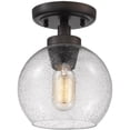 thumbnail image 1 of Beaumont Lane Seeded Glass Semi Flush Mount in Rubbed Bronze, 1 of 5