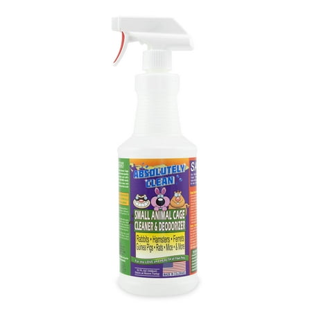 Amazing Small Animal Cage Cleaner - Just Spray/Wipe - Easily Removes Messes & Odors - Hamsters, Mice, Rats, Guinea Pigs, Ferrets - USA Made