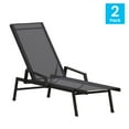 thumbnail image 5 of Flash Furniture Brazos Set of 2 Adjustable Chaise Lounge Chairs with Arms, All-Weather Outdoor Five-Position Recliners, Black/Black, 5 of 13