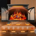 thumbnail image 3 of Electactic 25'' Electric Fireplace Heater, Overheat Protection Design, 3D Realistic Flame Effect, Independent Remote Control Fireplace, 500W/1500W, BLACK, 3 of 7