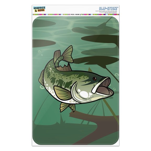 Bass Fish Swimming in River Home Business Office Sign
