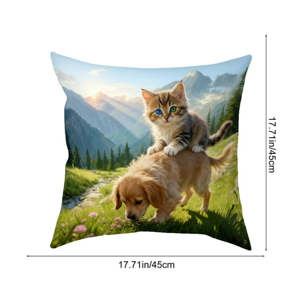 Decoración del hogar, decoración de habitaciones, decoración de paredes, 45 x 45 cm, impresión digital, elegante funda de cojín, funda de almohada corta de felpa.