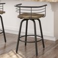 thumbnail image 6 of Amisco Brisk 30 In. Swivel Bar Stool - Beige Distressed Wood / Dark Grey Metal, 6 of 10