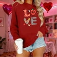 thumbnail image 2 of Itsame Valentine's Sweatshirt Womens Long Sleeve T-Shirts Loose Crew Neck Tops Wine Size XL, 2 of 7