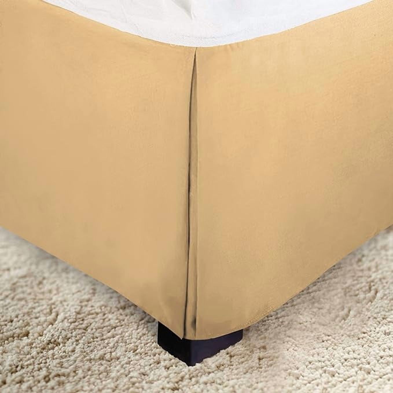 Elegant Comfort 1-Piece Solid Bed Skirt, 1500 Series, Minimalist Design with a Modern Look- Easy Care, Wrinkle and Stain Resistant, Bedskirt, Full, Empire Gold