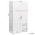 thumbnail image 4 of High Wardrobe, Sideboard Storage Kitchen Cabinet with 2 Doors, 2 Drawers and 5 Storage Spaces, Wood Locker Freestanding Pantry Cabinet Cupboard for Living Room, Bedroom, Dining Room, White, 4 of 7