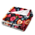 thumbnail image 3 of NIANHE Berries strawberries woode blanket, comfortable and soft, warm casual blanket, printed design, winter sofa dormitory home decoration, must-have travel product. Size is 60x80 inches., 3 of 9