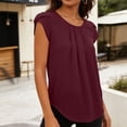thumbnail image 3 of BTDECLAR Women Tops Plus Size Crewneck Pleated Casual Elegant Sleeveless Summer Tank Tops Trendy Dressy Business Work Tunic Blouses Tops, 3 of 8