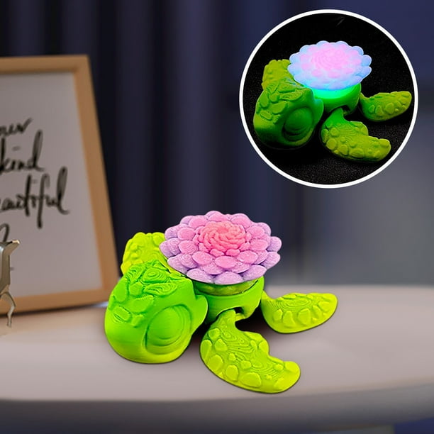 Adorno luminoso de tortuga para pecera, acuario, decoración de escritorio para el hogar