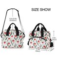 thumbnail image 3 of Lunch Bag Portable Crossbody Meal Bag Cooler Bag Insulated Lunch Bag Food Bag Handheld & Crossbody Design Red Line Flower, 3 of 6