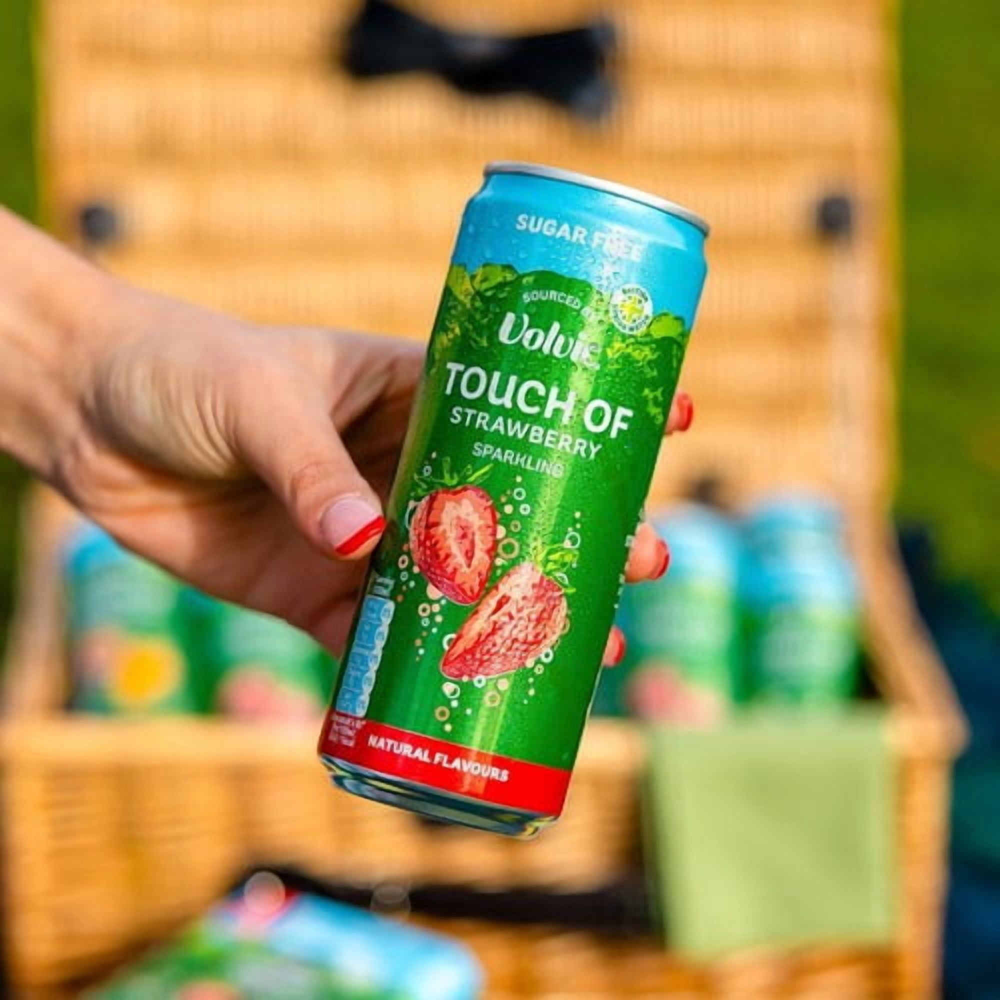 Touch of Strawberry Sparkling Sugar Free Flavoured Water by Volvic 4 x 330ml, British Import (Pack of 2)