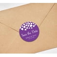 thumbnail image 3 of Darling Souvenir Round 45 Pieces Hearts Save The Date Stickers Wedding Personalized Bride Groom Names And Date Envelope Seals - Violet, 3 of 4