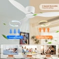 thumbnail image 4 of Tower Fan 52" Flush Mount white Ceiling Fan without light, 3 Reversible Blades, with 6 Speeds Reversible DC Motor,Low Profile Ceiling Fan with no light for Living Room Kitchen Bedroom,Box Fan, 4 of 9