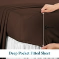 Picture of Sathi Linen 600 Thread Count  100% Cotton 4-Pcs (1-Flat Sheet +1- Fitted Sheet + 2-Pillow Cover ) Sheet set Color Chocolate Solid Size King Size Deep 15 Inch  Pattern Solid 