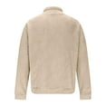 thumbnail image 5 of Men's Fuzzy Sherpa Jacket Long Sleeve Fleece Zip Up Coat with Lapels Plush Winter Outwear Warm Cardigan, 5 of 7