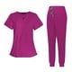 thumbnail image 4 of Uniforme de trabajo de enfermera, conjunto de médica para mujer, cómodo, transpirable, elegante para trabajadores de mascotas, blusa y pantalones , , xs Fernando pantalones médicos, 4 of 8