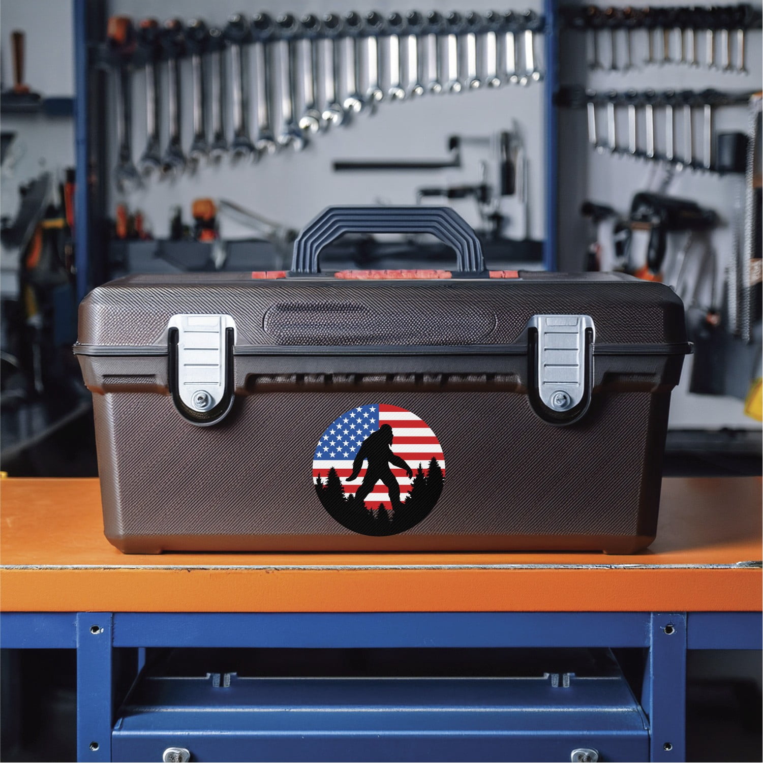 (2 pack) Auto Drive Bigfoot Americana Vinyl Automotive Decal, 4.5” x 4.5”