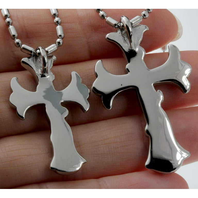 Couples cross on sale necklace set