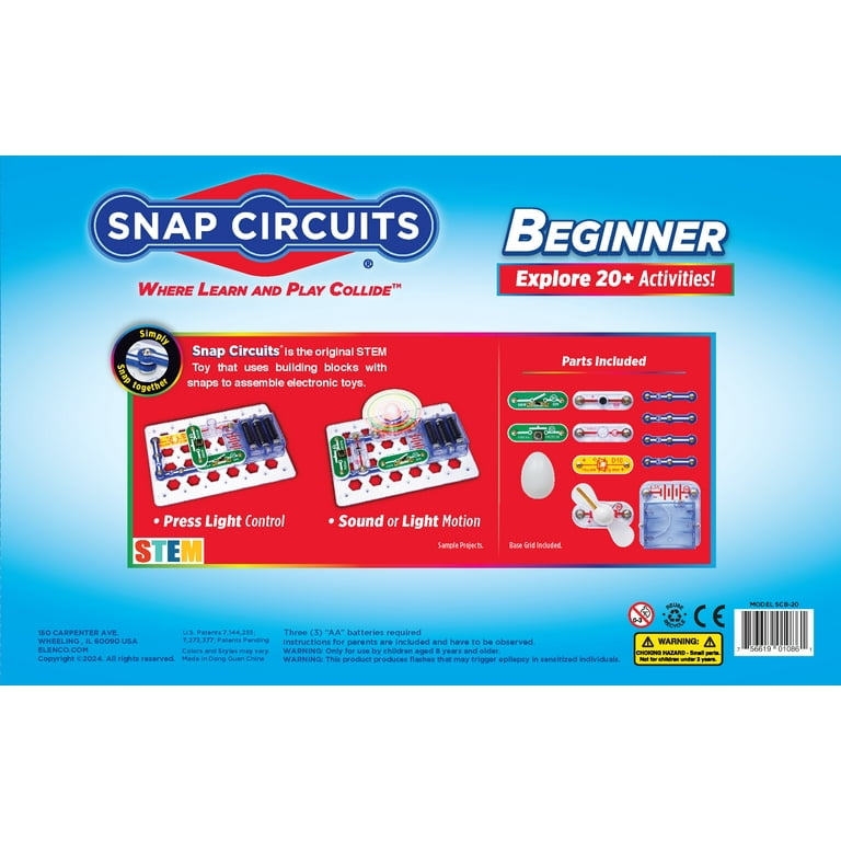 Elenco Snap Circuits Beginner - STEM Science Toy Kit for Kids