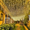 thumbnail image 4 of 15ft Icicle Curtain Style LED Christmas String Light Indoor & Outdoor Use (Warm White), 4 of 7