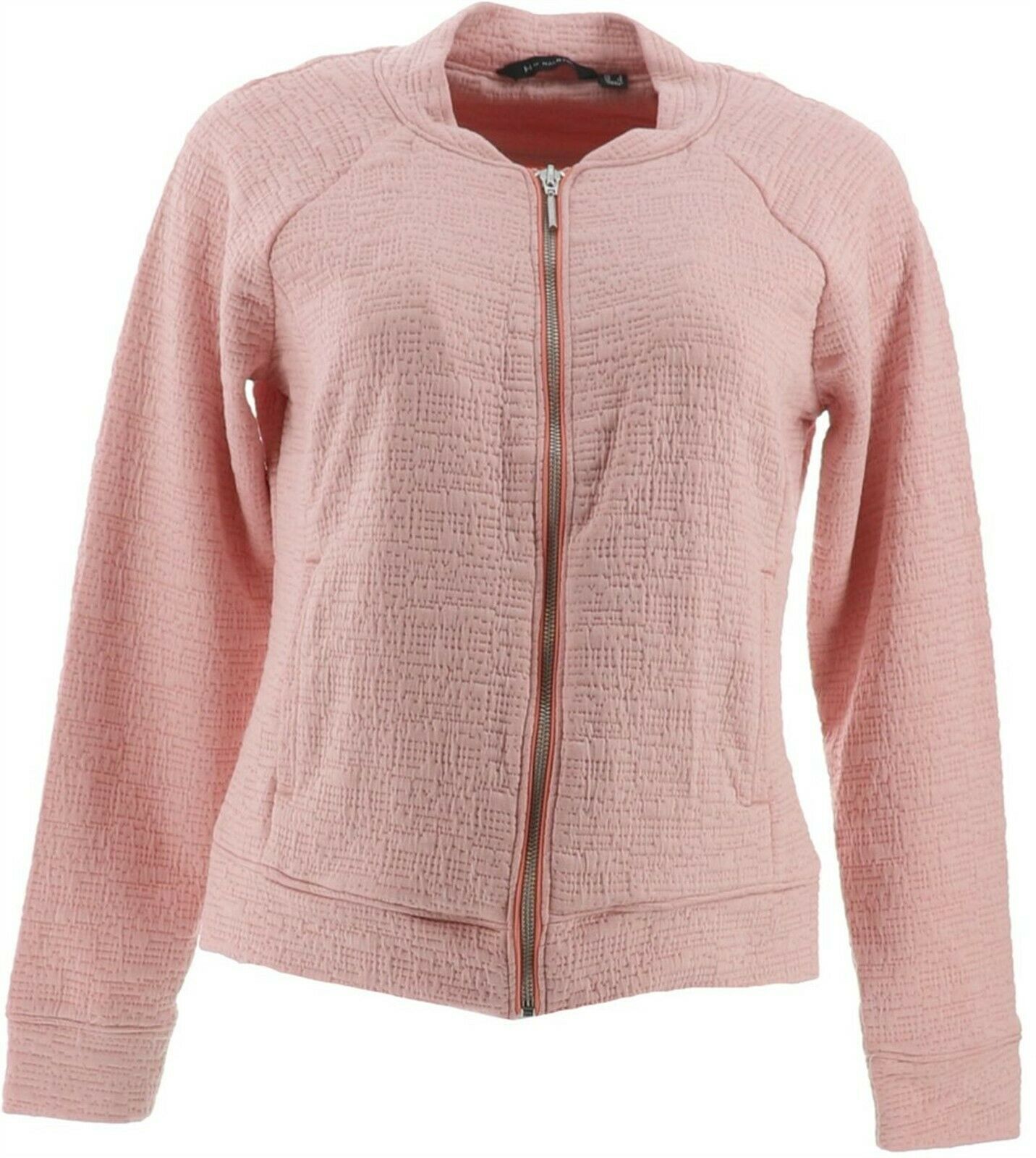 H by Halston Halston Lightweight Textured Knit Bomber Jacket Women's