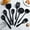 Black, variant on Nylon Kitchen Utensil Set | 6-Piece Non-Stick Cookware Spoons & Spatulas | Heat Resistant Cooking Tools for Pots & Pans | Includes Ladle, Slotted Spoon & Turner