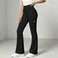 thumbnail image 6 of Ovbmpzd Black Womens Yoga Pants Petite Ladies Flare Leggings Long Mid Waist Casual Leggings,S, 6 of 6