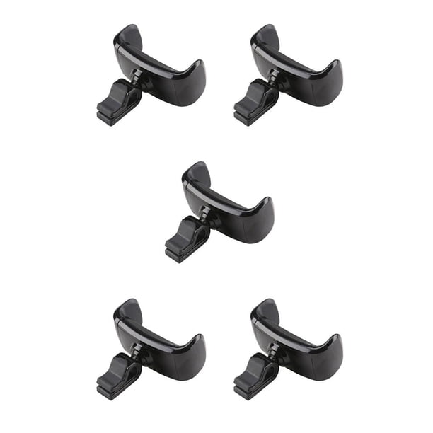 Injueey Soporte para teléfono inteligente de plástico para vehículos Forro de goma portátil Soporte giratorio Soporte para teléfonos de 3.5 a 6 Negro 5piezas