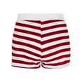 thumbnail image 5 of BiZtdJrK Striped Shorts for Women Colorblock Button Front Elastic Low Waist Shorts Comfy Slim Fit Pajama Shorts Wine L, 5 of 7