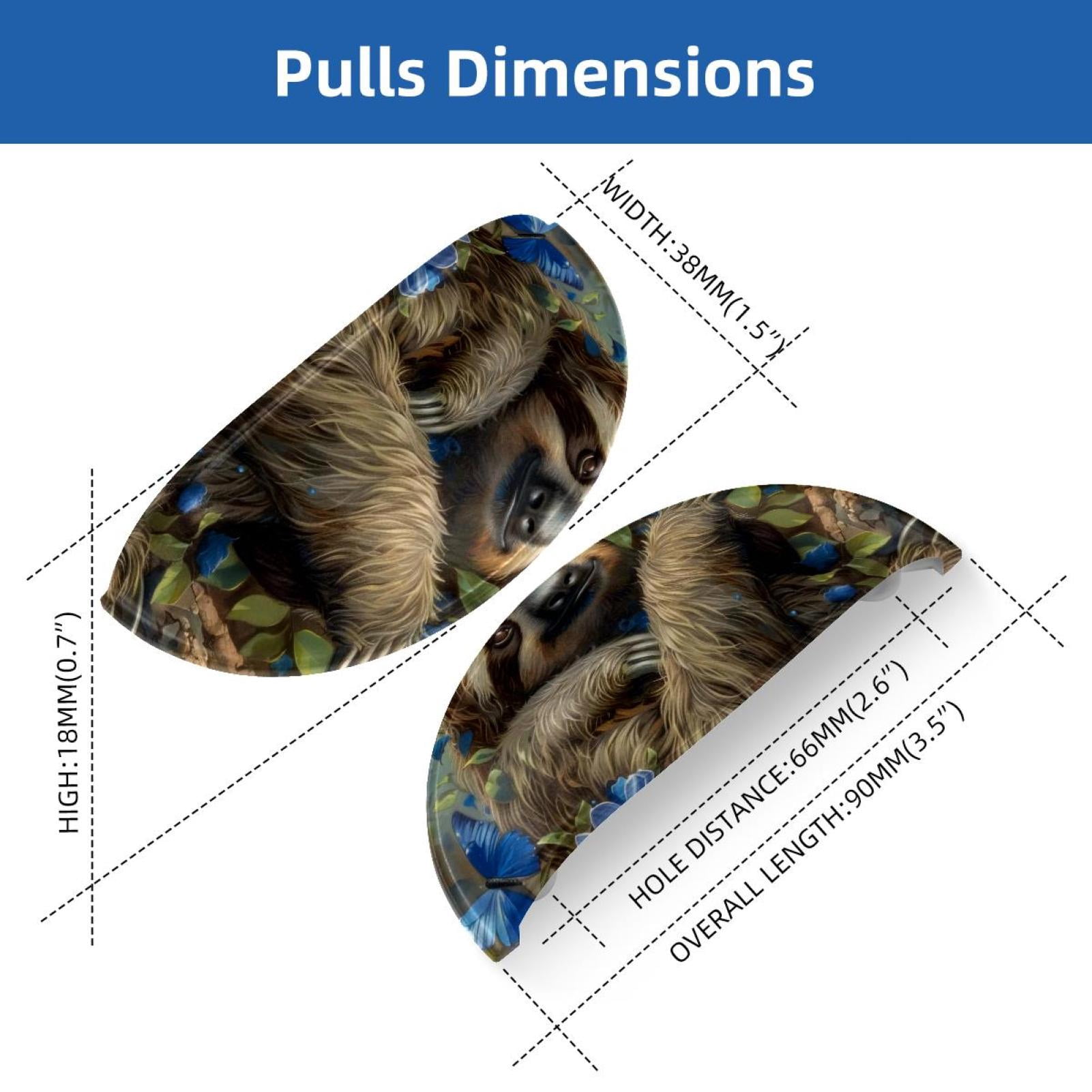 PhooArto 6 Pcs Cup Drawer Pulls, Sloth and Blue Butterflies Shell Shape Handles Cabinet Knobs for Dresser Cupboard Closet Wardrobe with Screws