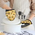 thumbnail image 2 of burger fries yellow Oven Mitts Heat Resistant - Soft Lining Silicone Mini Oven Mitts with HangingLoop, Kitchen Oven Gloves Heat Resistant 500℉ for Cooking Baking Microwave, 2 of 7