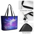 thumbnail image 4 of Earth Galaxy Space Woman Leather Handbags Large Tote Bag Fashion Portable Handbags With Zipper, 4 of 7