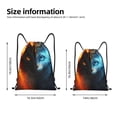 thumbnail image 2 of Xecao Red And Blue Fire Cat Pattern Sports Drawstring Backpack - String Swim Gym Bag with Wet Proof Pocket for Women&Men-Small, 2 of 6
