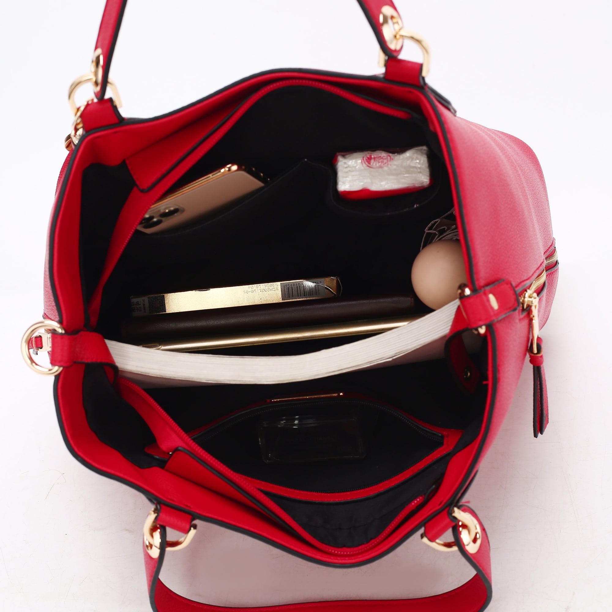MKF Collection Lana Vegan Leather Women's Hobo Bag, Trendy Shoulder Purse Handbag by Mia K - White